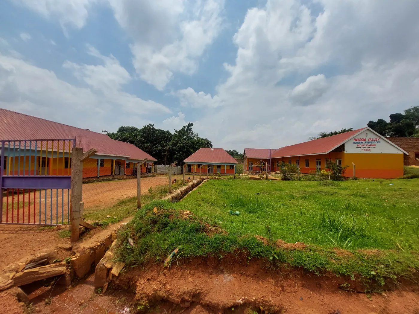 Entrance and shaded classroom blocks at Wisdom Valley